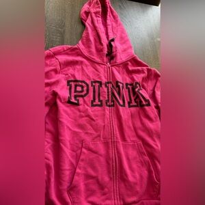 Pink Victoria’s Secret zip up hoodie